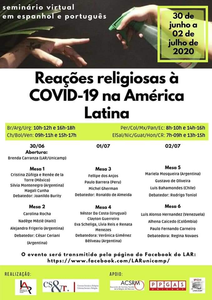 Prof. Luis Bahamondes participará en Seminario internacional «Reações religiosas a COVID-19 na América Latina»