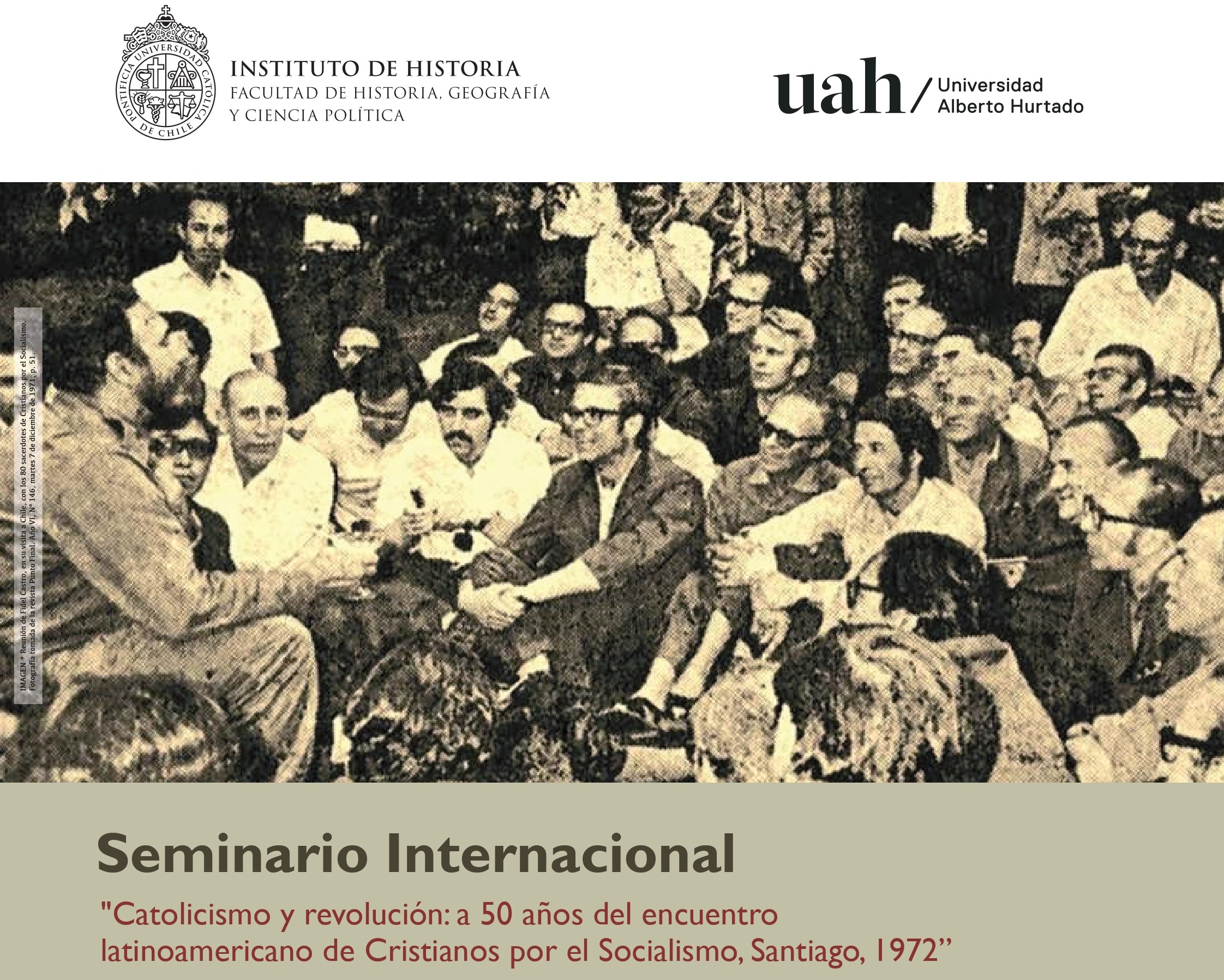 Seminario Internacional. «Catolicismo y revolución: a 50 años del encuentro latinoamericano de Cristianos por el Socialismo, Santiago, 1972»