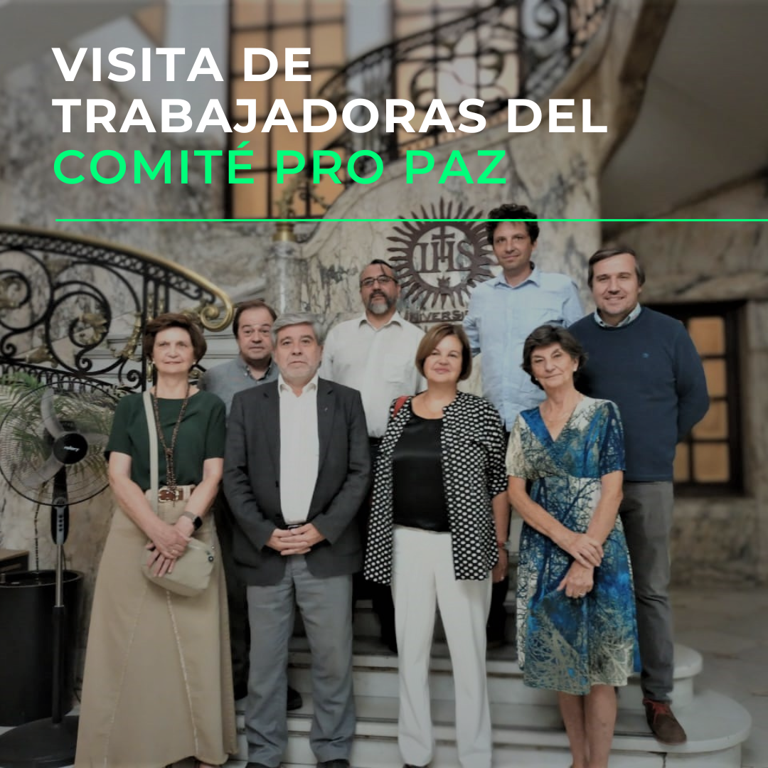 Daniela Sánchez, María Luisa Sepúlveda y Gloria Torres, trabajadoras del Comité Pro Paz, visitaron la Universidad Alberto Hurtado.